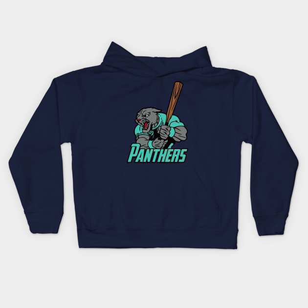 Panthers Baseball Logo Kids Hoodie by DavesTees